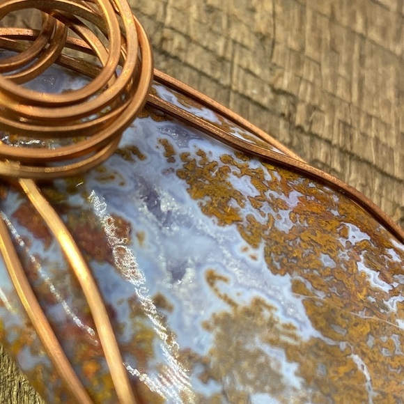 Rare Crazy Lace Moss Agate Necklace Pendant - Picture 6 of 6